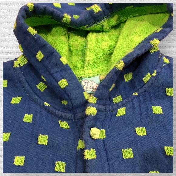 AM PM Kids Blue Muslin Hooded Robe (1-3 Years) - Picture 2 of 4